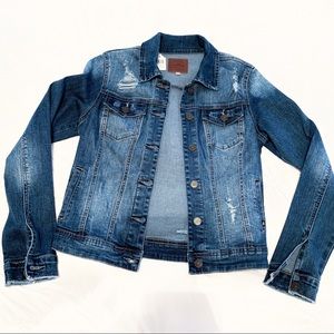 NWT Enjean Distressed Denim Jacket
